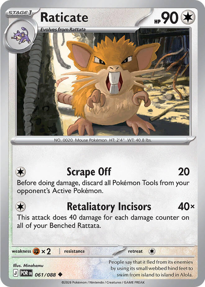 Raticate - 061/088 (Reverse Holo)