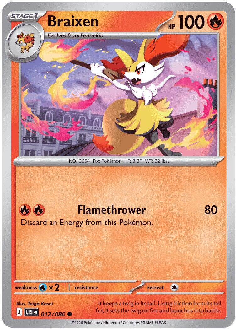 Braixen - 012/086 (Reverse Holo)