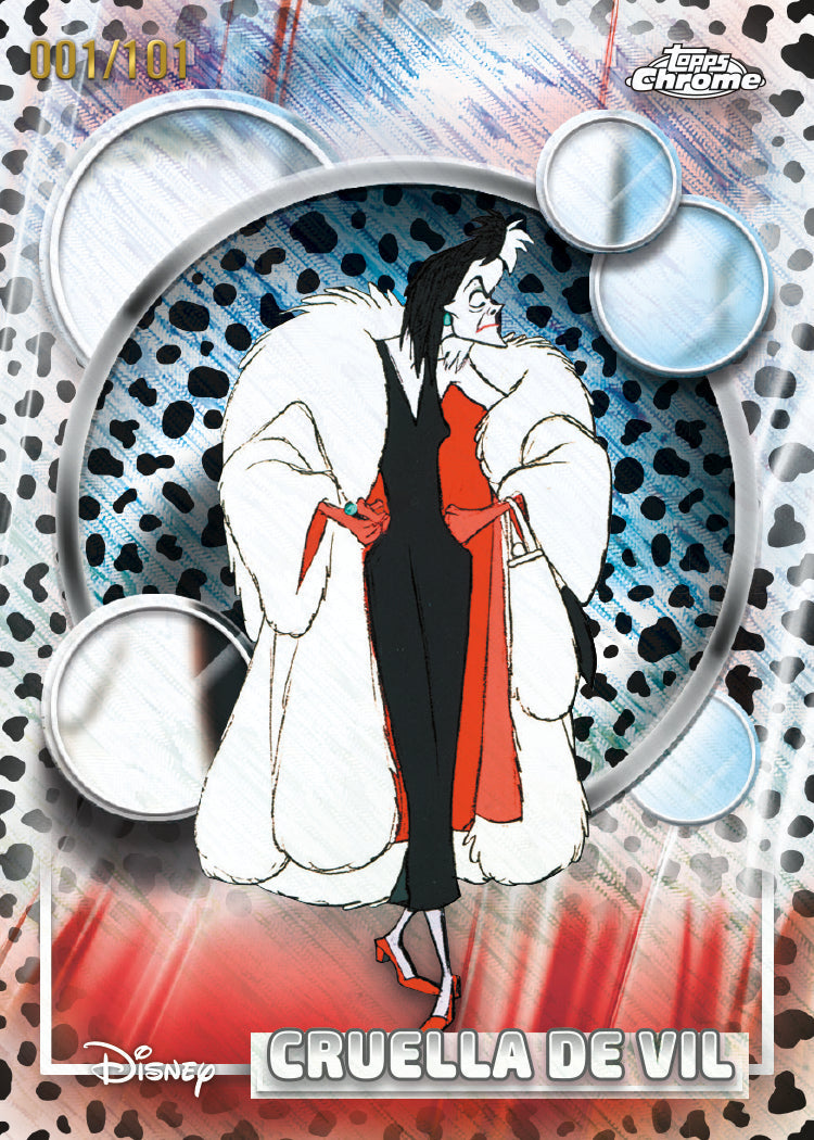 2026 Topps Chrome Disney Cruella de Vil card preview