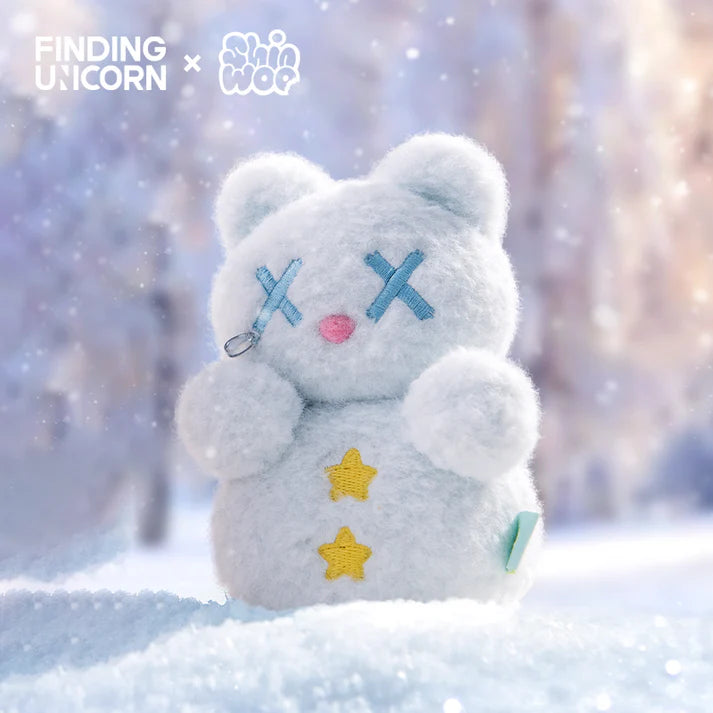 Finding Unicorn Shinwoo Cold Hugs blind box packaging  
Shinwoo Cold Hugs figure lineup  
Finding Unicorn blind box collectible figure  
Shinwoo Cold Hugs display sample
