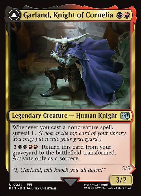 Garland, Knight of Cornelia // Chaos, the Endless - 221 (Normal) Near Mint_Non-Foil