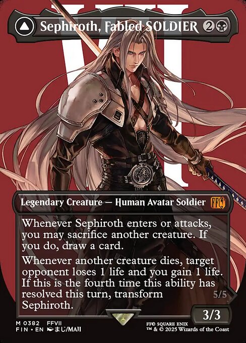 Sephiroth, Fabled SOLDIER // Sephiroth, One-Winged Angel JP - 382 (Foil) Near Mint_Foil
