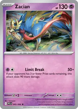 Zacian - 045/094 (Reverse Holo)